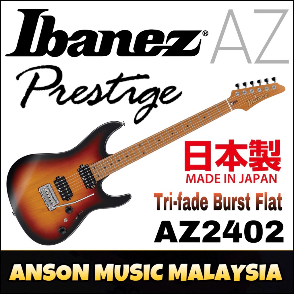 Ibanez AZ2402 Prestige Electric Guitar, Tri-fade Burst Flat(TFF