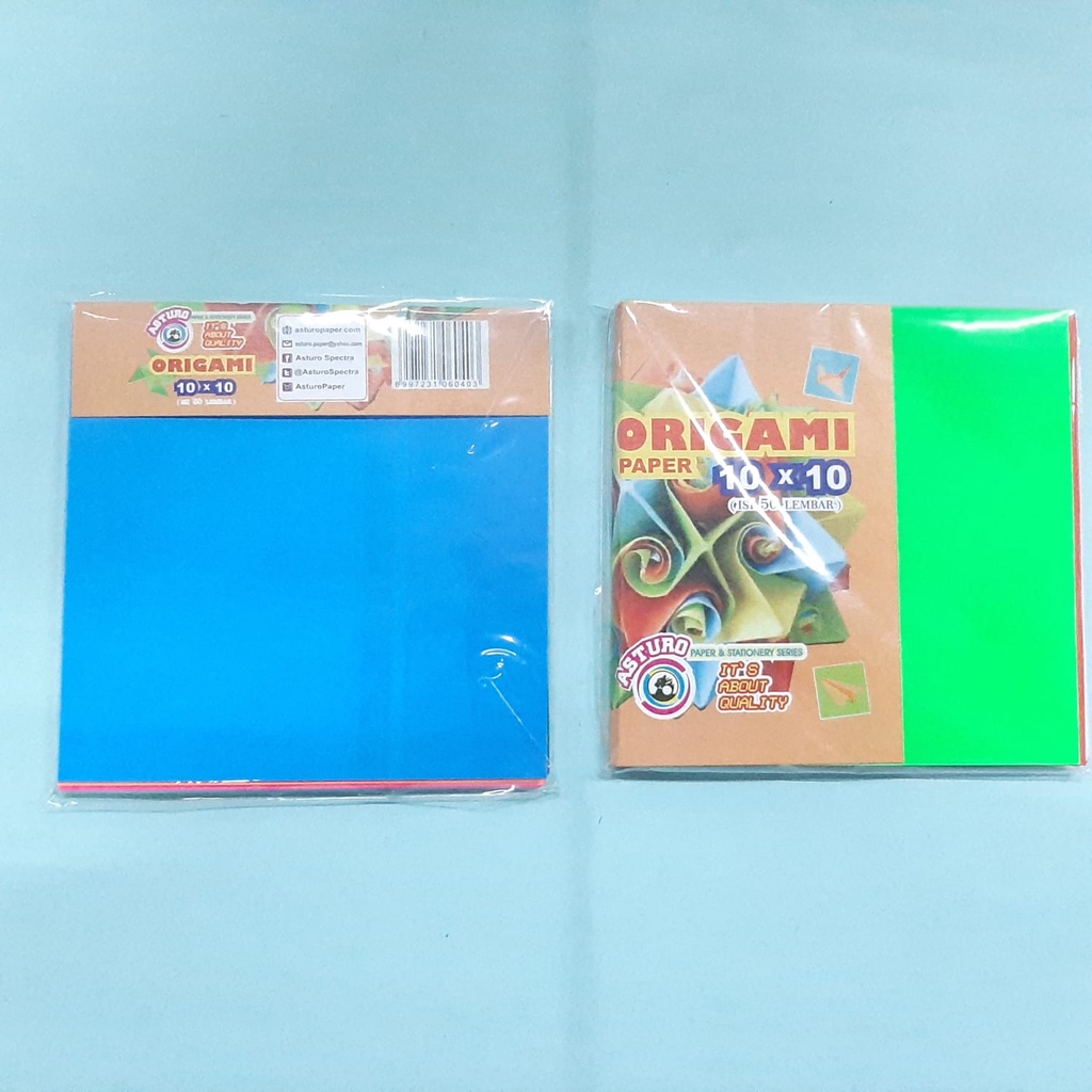Asturo ORIGAMI Folding Paper 10x10 Contents 50 Sheets Colorful ORIGAMI