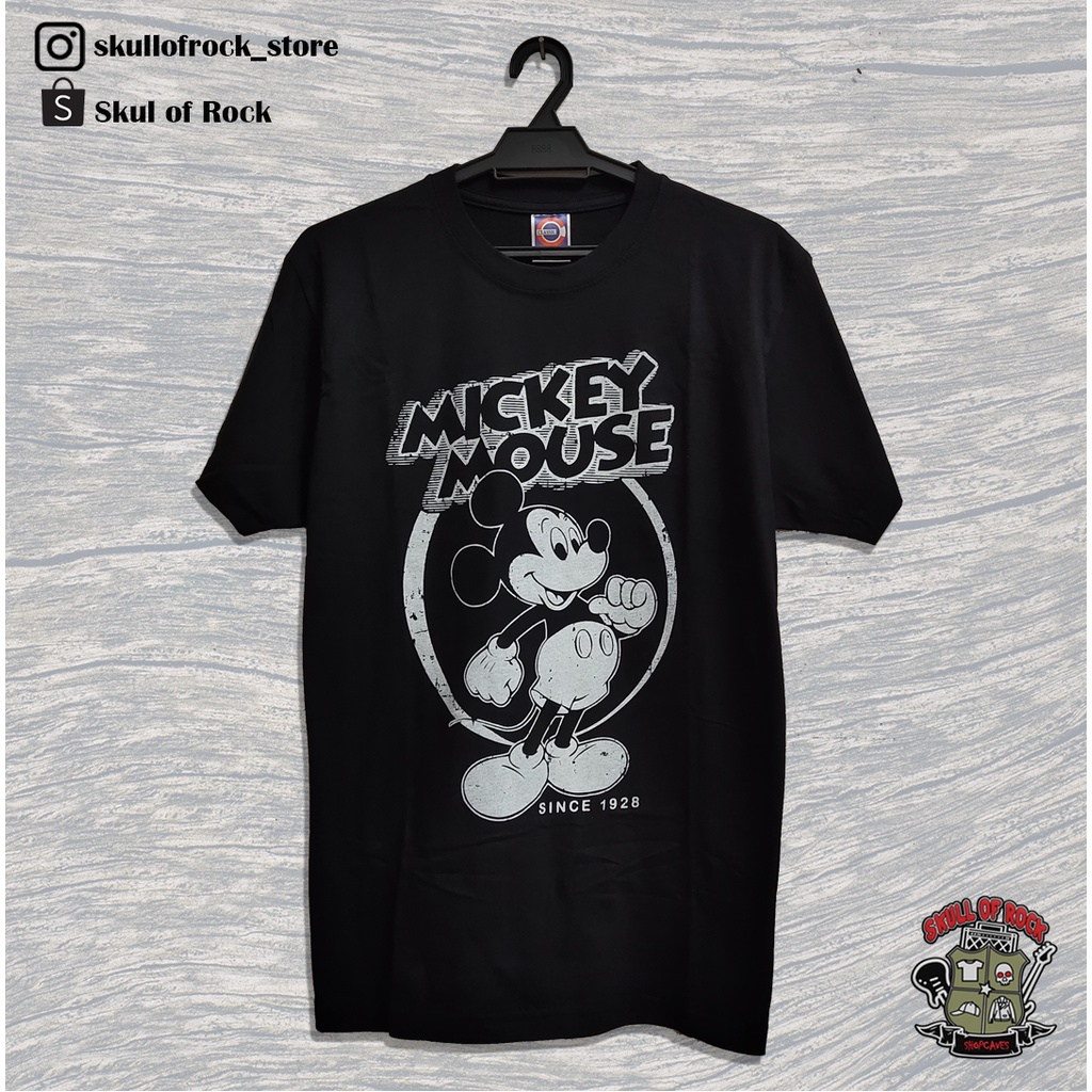 MICKEY MOUSE BLACK TSHIRT / TEE HITAM CARTOON UNISEX FULL COTTON TOR ...