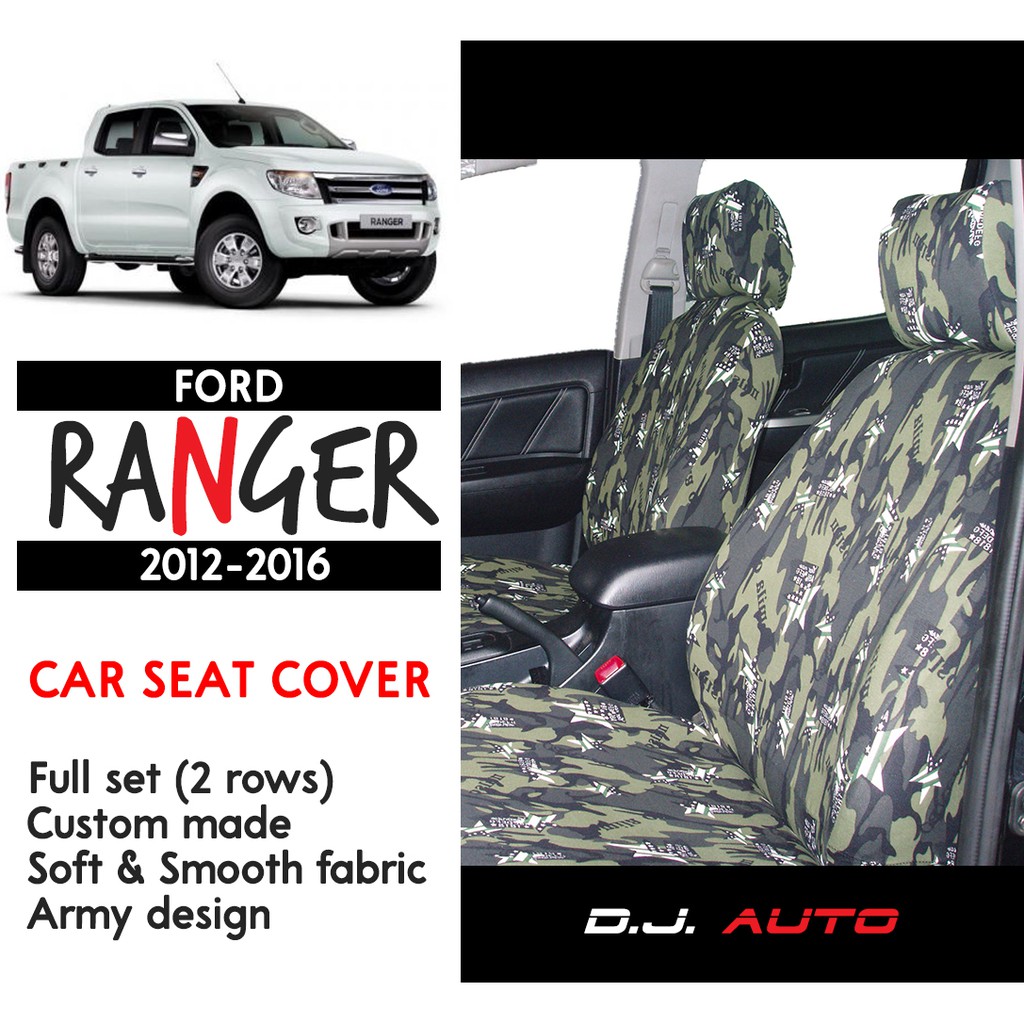 FORD RANGER 2012-2016 Soft & Smooth Fabric FULL SET 2 ROWS Car Seat ...