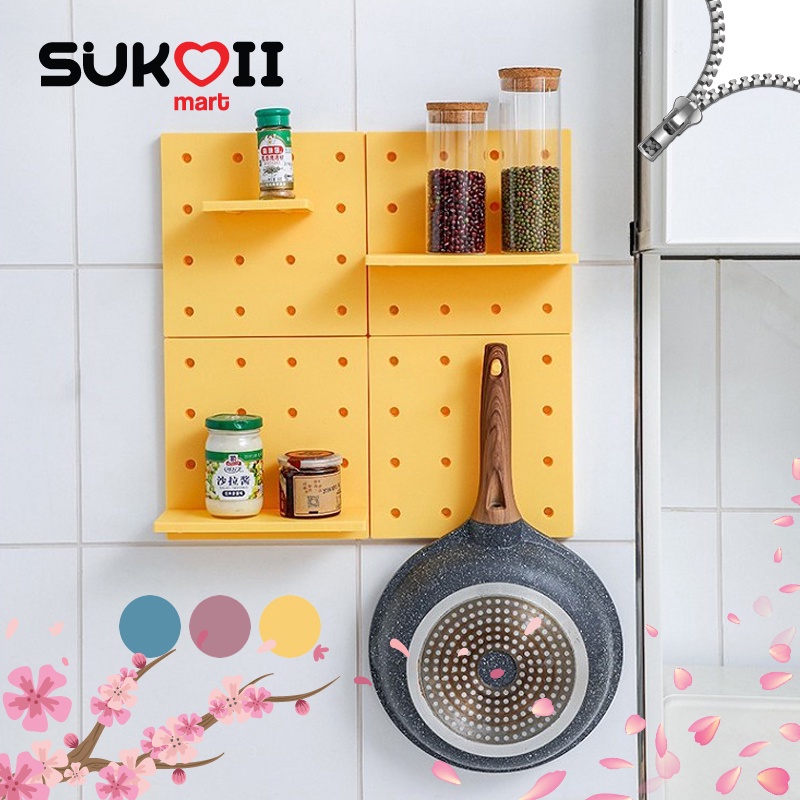 SKOI Free Punch Peg Board Wall Hanging Storage Organizer Bedroom Board