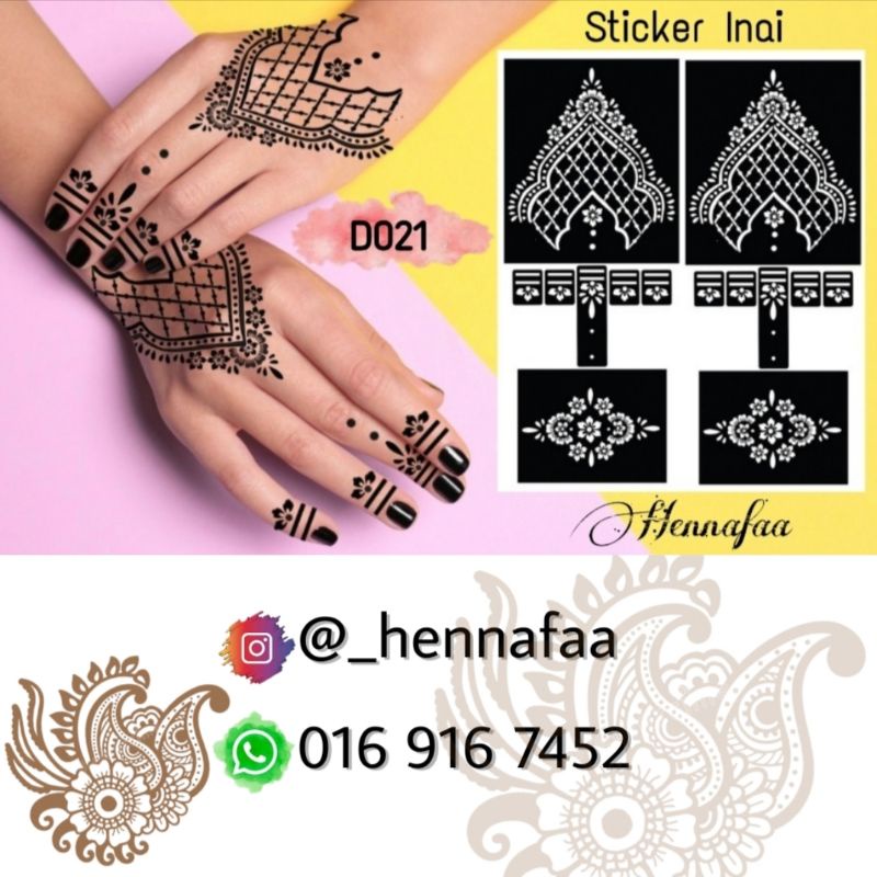 Sticker inai/henna viral murah D021 | Shopee Malaysia