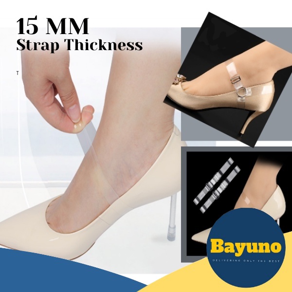 View of Bayuno 1pair Invisible Shoelace High Heel Shoes Bands Holding Loose ...