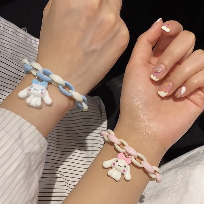 Cartoon Big Ear Dog Couple Bracelet Cute Pink Blue Student Bracelet