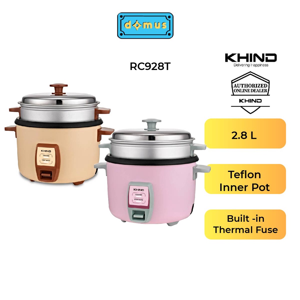Khind Rice Cooker (2.8L) RC928T (Random Color)(Replacement RC928 ...