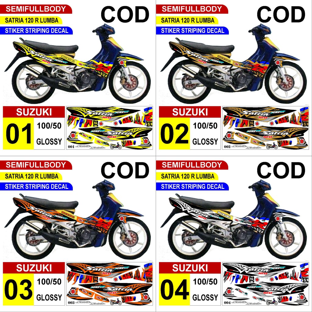 Suzuki Satria 120R Dolphin Semifullbody Striping Decal Sticker Thailook ...