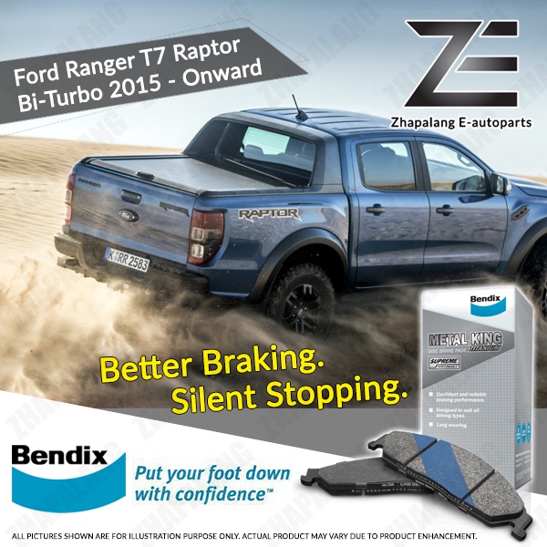 BENDIX MKT Ford Ranger T7 Raptor Bi-Turbo 2015 - ON Rear Brake Pad ...