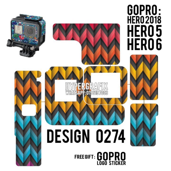 GOPRO HERO 5 / HERO 6 / HERO 2018 STICKER SKIN (DESIGN 0274) | Shopee ...