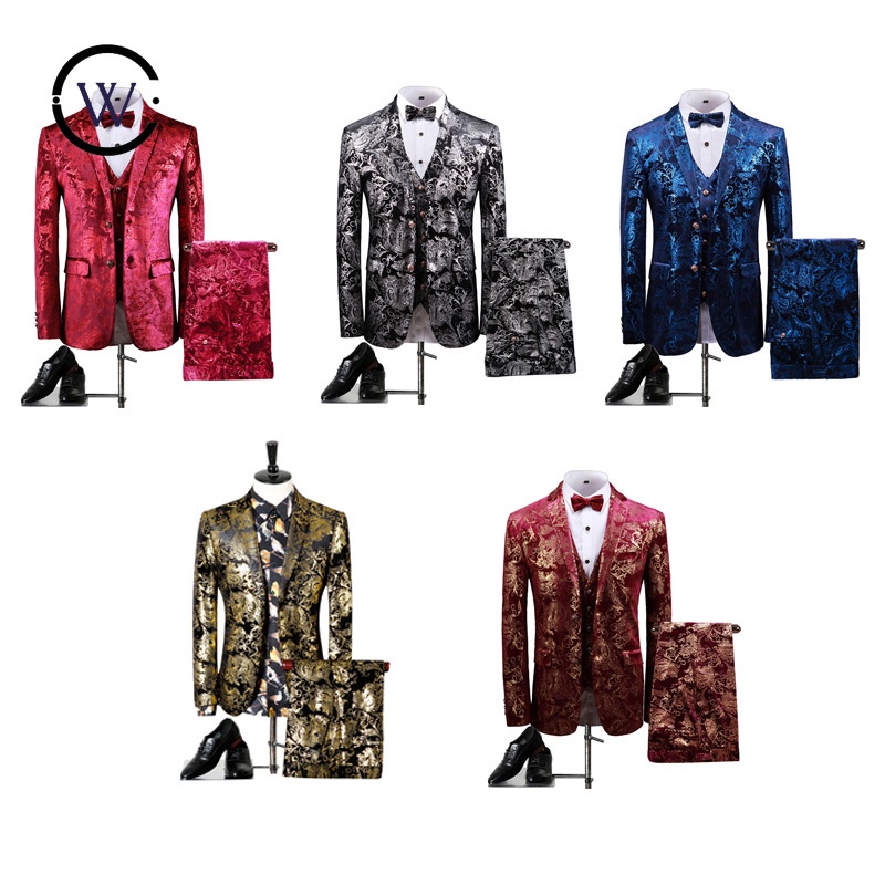 Dark Series European American British Style Men's Suit Three-Piece ...