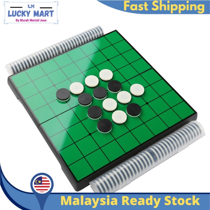 Reversi Game Set with Folding Board 10 X 10 Inches Indoor Game
