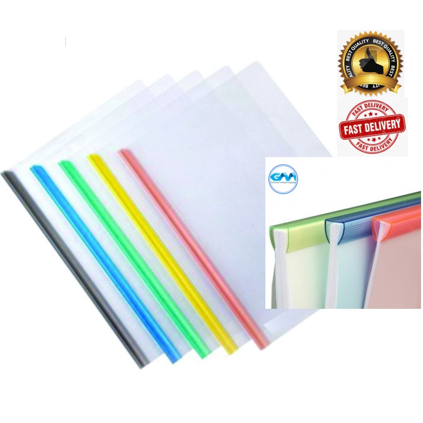 A4 Report Cover | Sliding Bar Transparent File Folder Cover Color ...