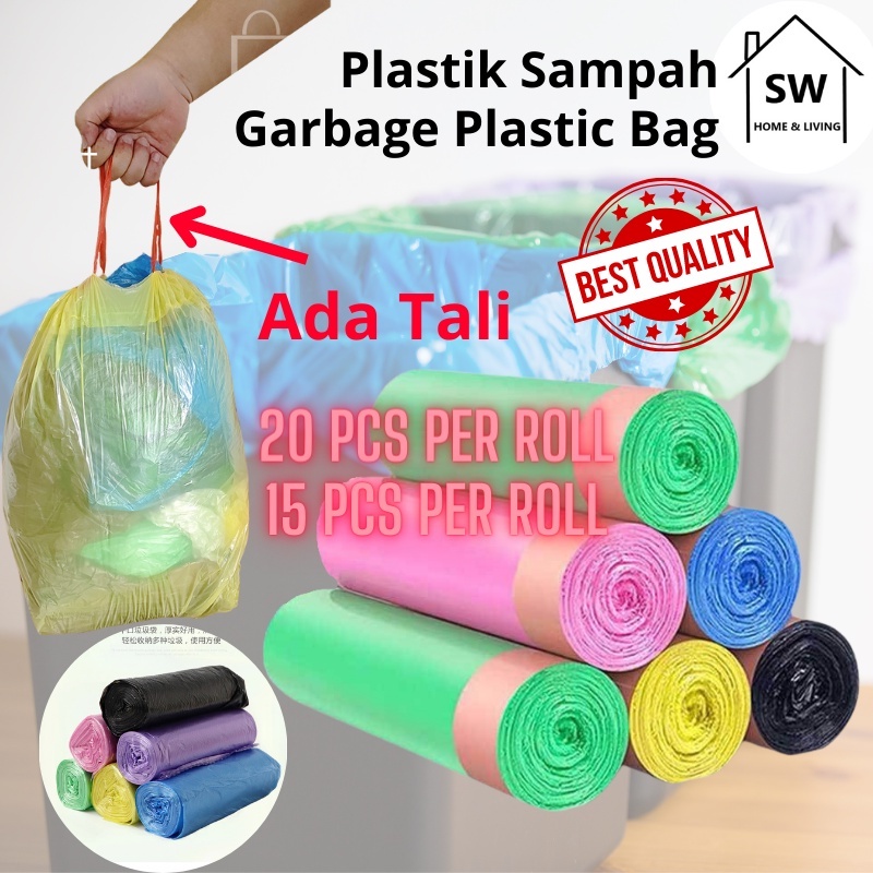 SW Garbage Plastic Bag Storage Rubbish Bag Drawstring Bag Plastik