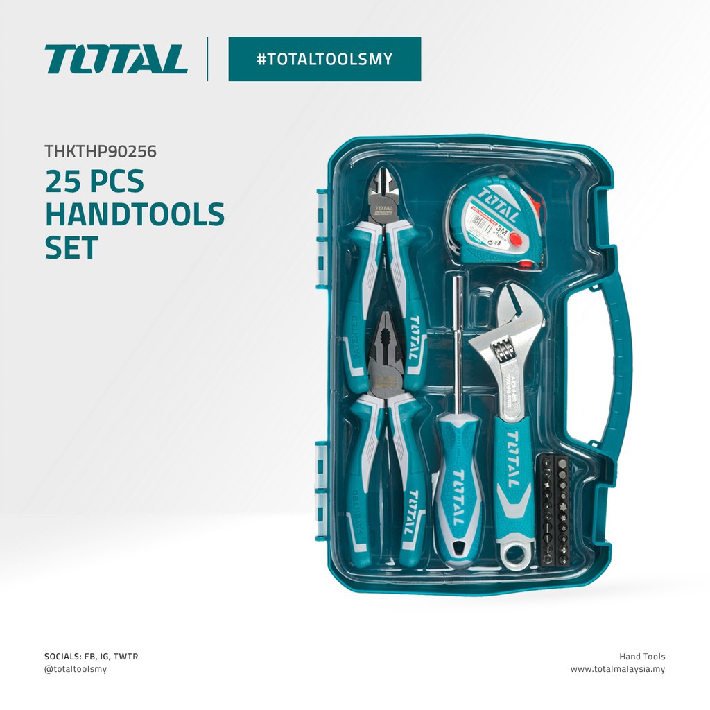 TOTAL 25PCS HAND TOOLS SET - THKTHP90256 | Shopee Malaysia