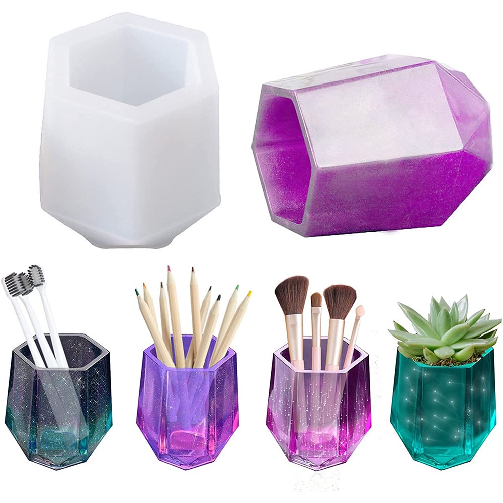 DIY Cup Resin Silicone Mold Pen Makeup Brush Holder Silicone Molds