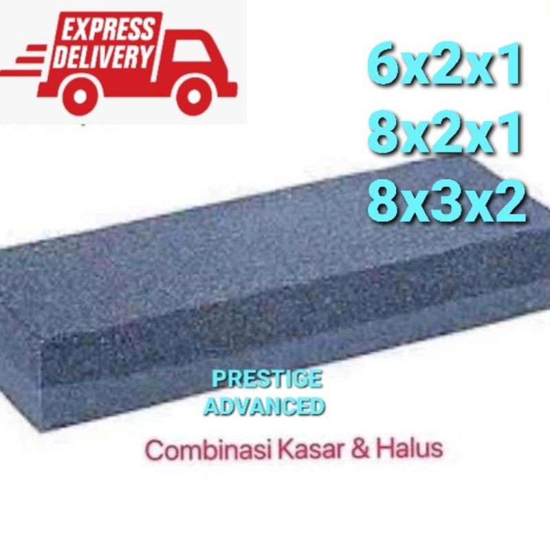 Batu Asah 6'' 8'' Silicon Carbide SHARPENING STONE Pisau Parang Sabit