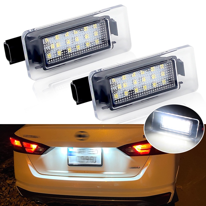 2x LED Number Plate Lights For Nissan Altima, Serena 2017+, Dacia Duster II – Canbus Error Free, 6000K White