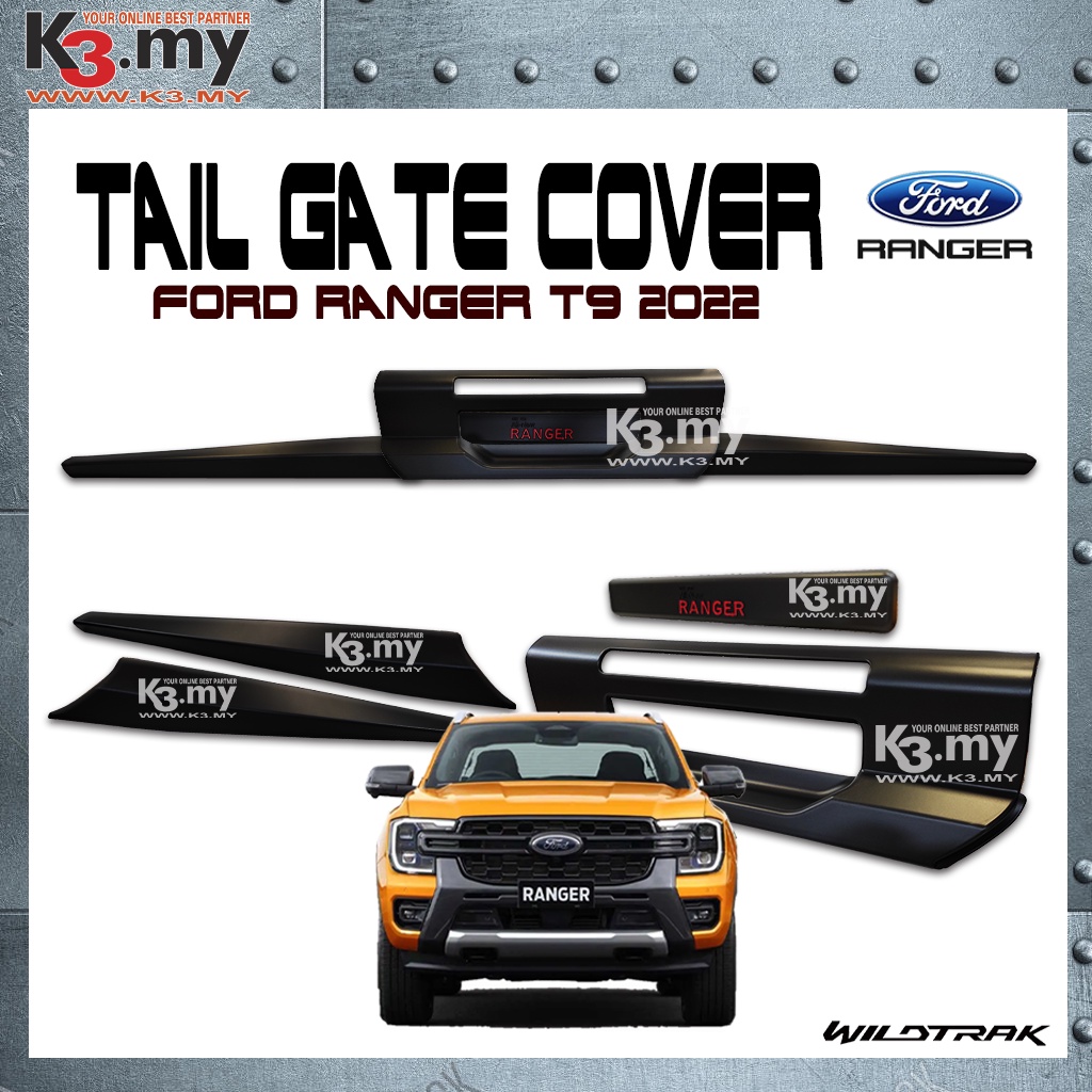 Ford Ranger T9 2022 Tail Gate Trim Matte Black With Red Wording ...