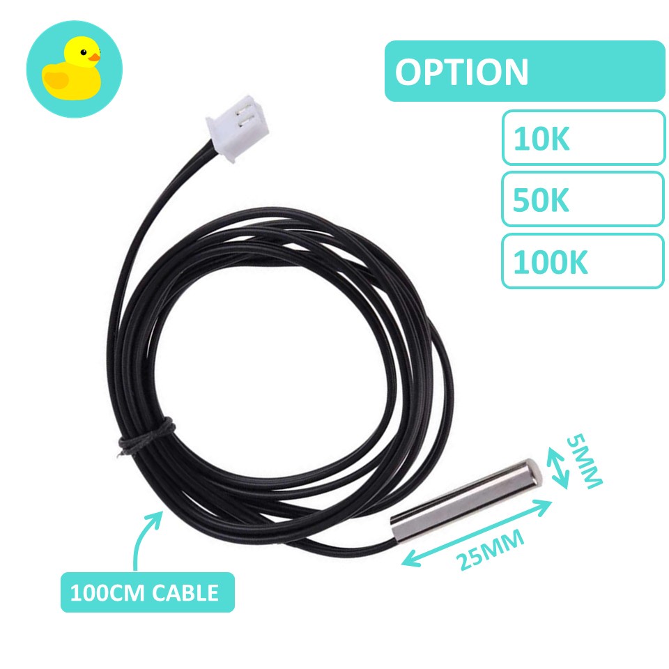 3950 NTC 10K 50K 100K Ohm Heat Temperature Thermistor Sensor Probe ...