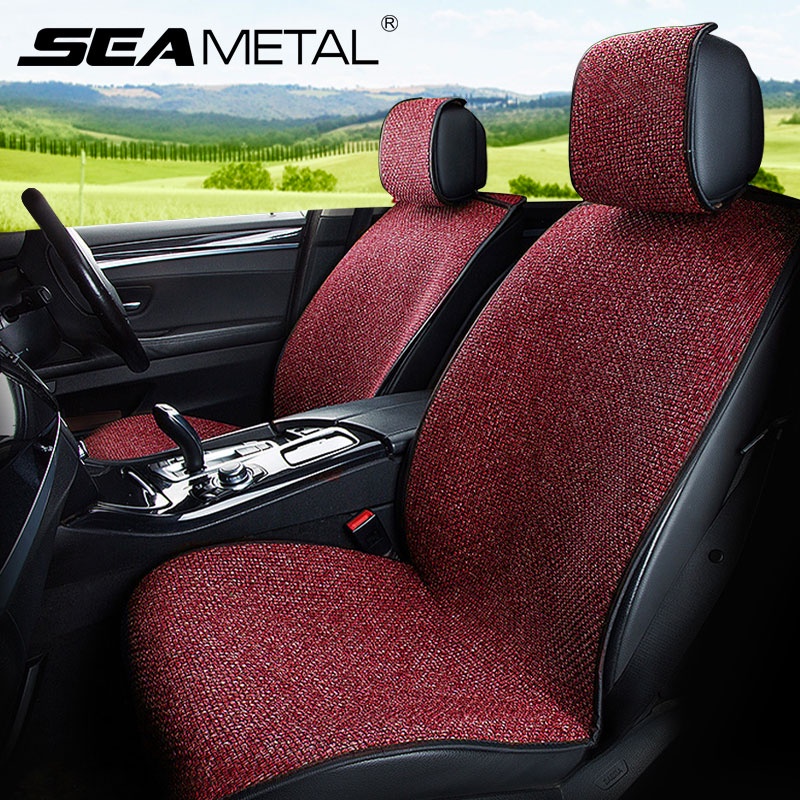 SEAMETAL Flax Car Seat Cover Integrated Seat Cushion Five Seats Full