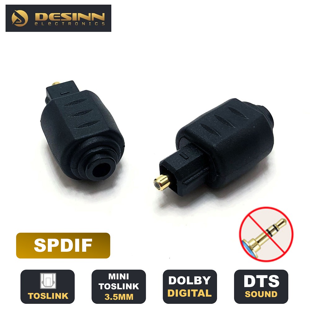 3.5mm Digital Plug to Toslink SPDIF Socket Optical Female Adaptor Converter