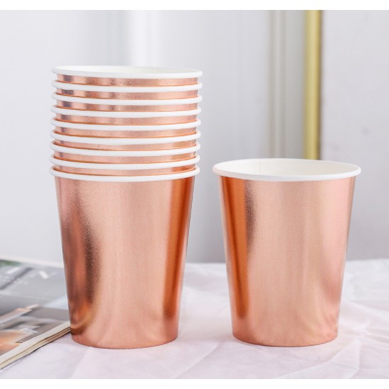 Party Foil Paper Cups 9oz 10 units Shiny Colours | READY STOCKS | 彩色纸杯 ...