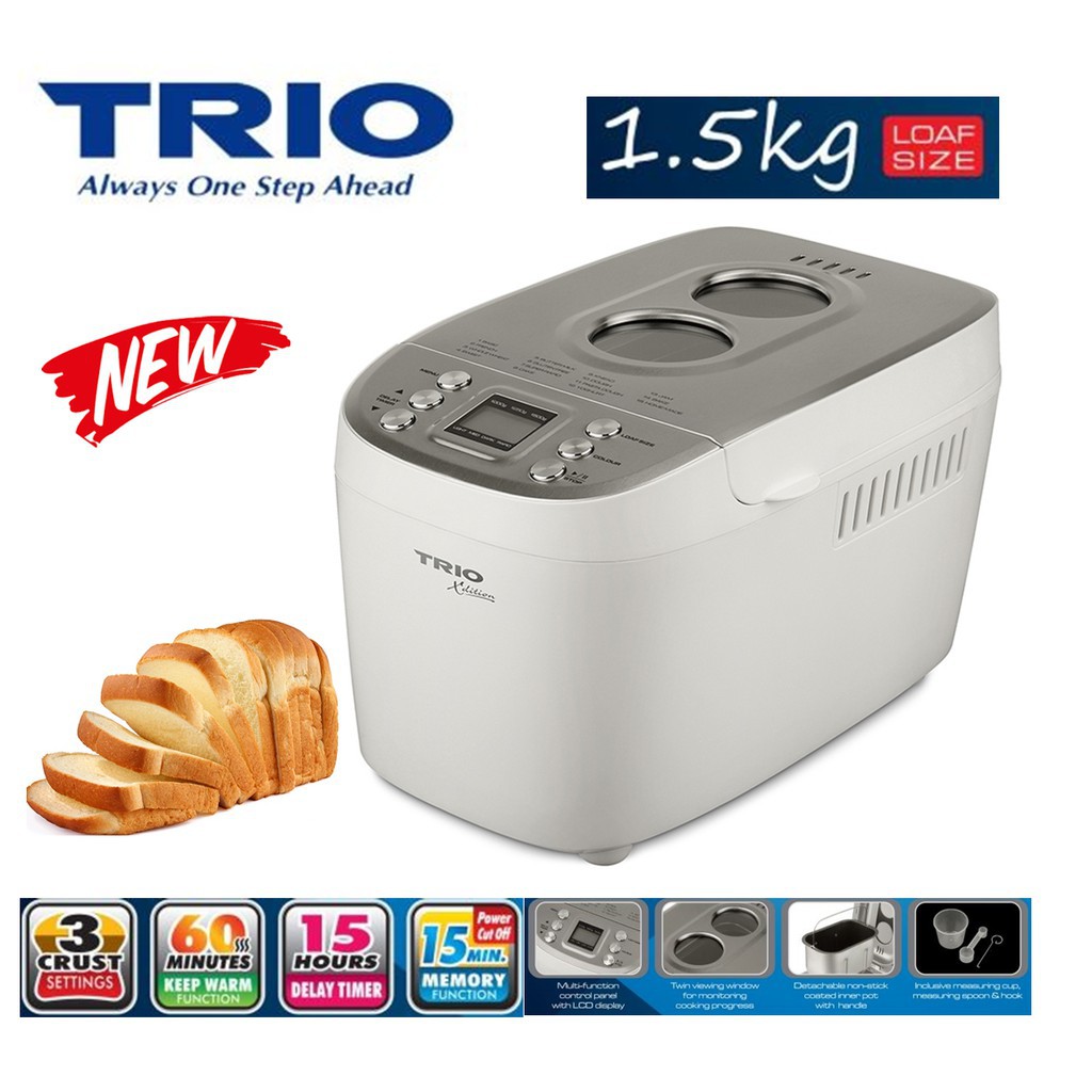 TRIO BREAD MAKER Twin Blade TWM222(1.5kg Loaf Size) | Shopee Malaysia