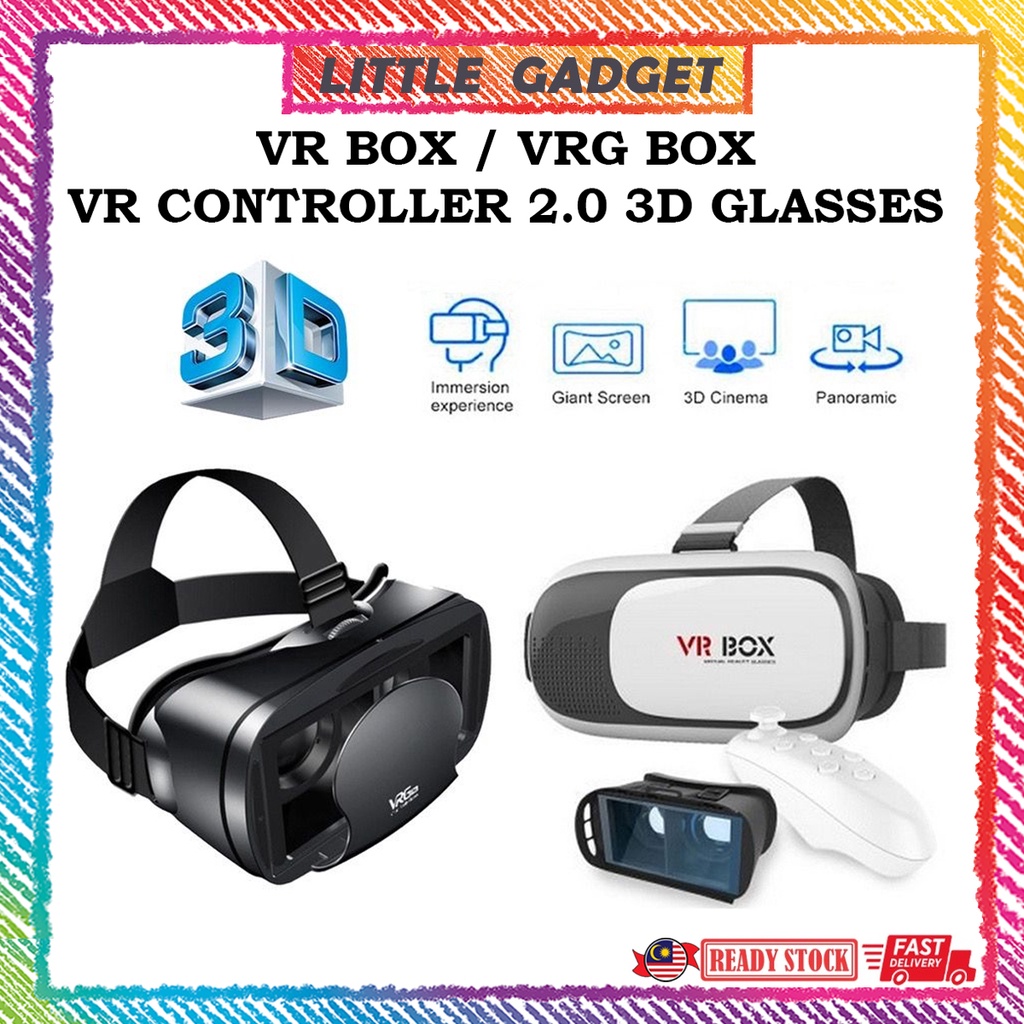 VR BOX 2.0 II Virtual Reality Glass Headset Gear Movies Games 3D For Smart  Phone | Shopee Malaysia