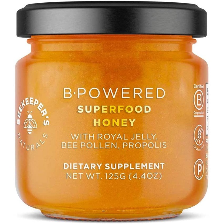BEEKEEPER'S NATURALS B.Powered Superfood Honey, Propolis, Royal Jelly