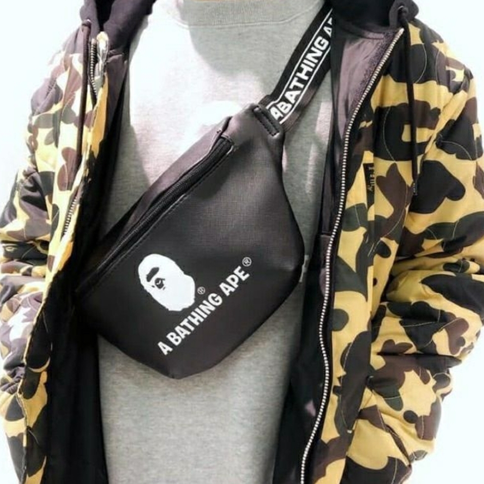 BAPE A Bathing Ape Men s Sling Bag Pouch Bag Crossbody Bag Waist