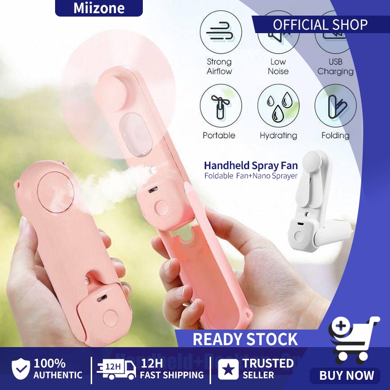 Portable USB Foldable Handheld Spray Fan Handheld Fan Mini Fan Nano ...