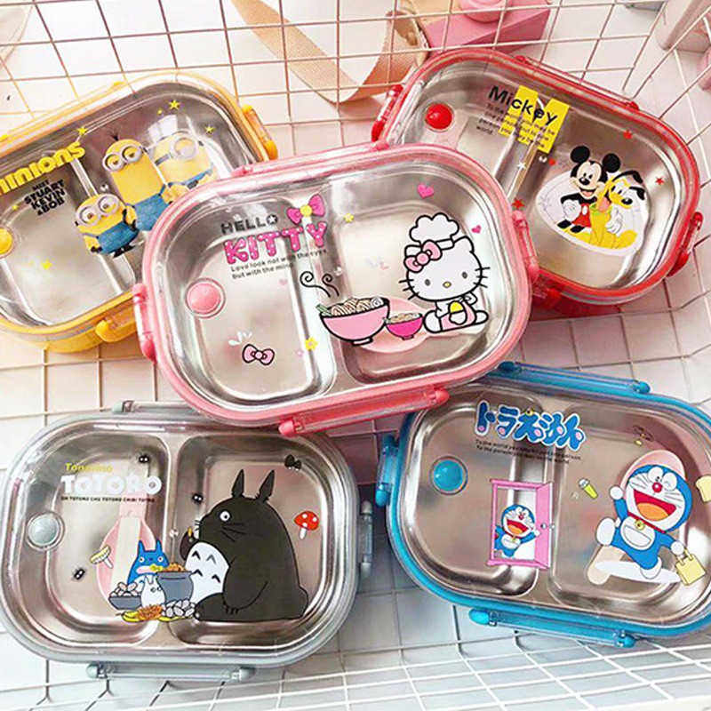 KUROMI SANLIOU Lunch Box Stainless Steel Kids Lunch Boxes Cartoon Lunch