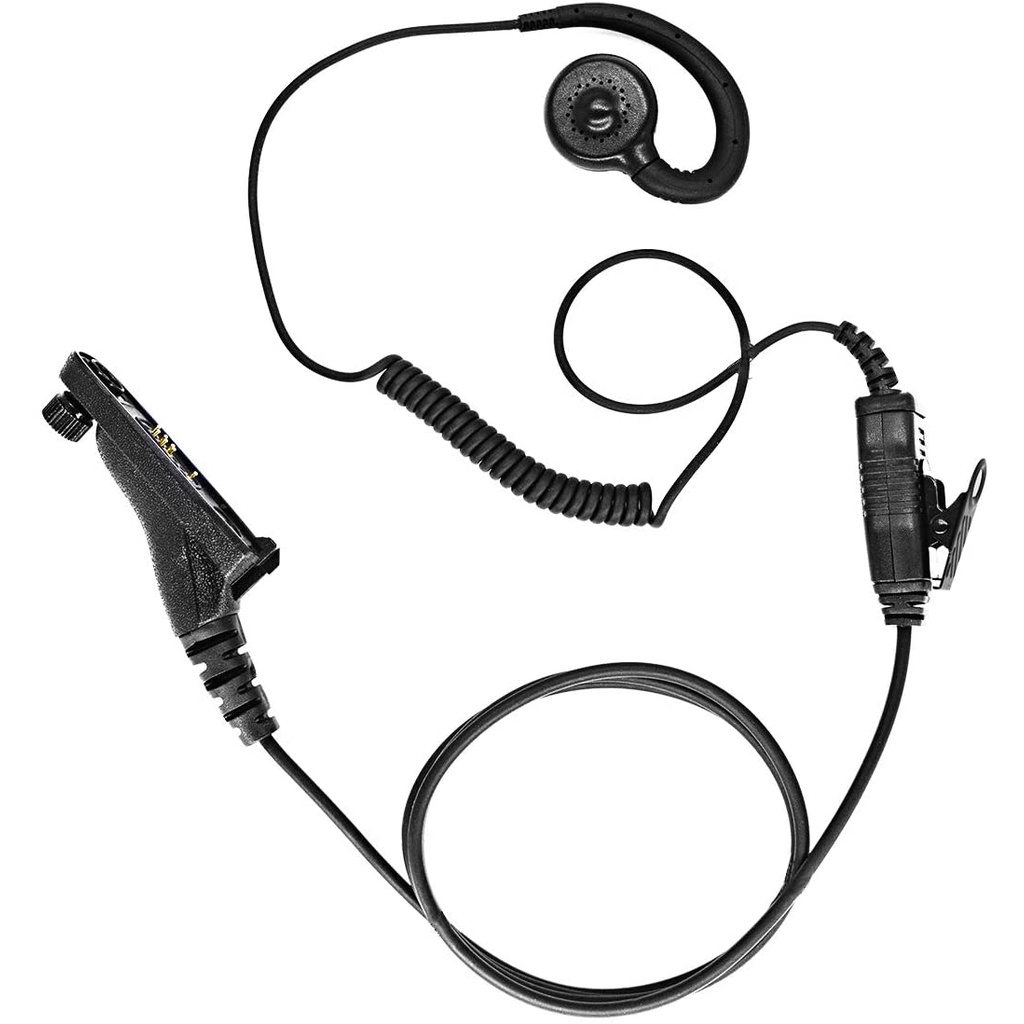 Oreillette Talkie-Walkie Tube Acoustique Avec Micro PTT - Compatible Motorola 2 Broches CP040 DP1400 GP88