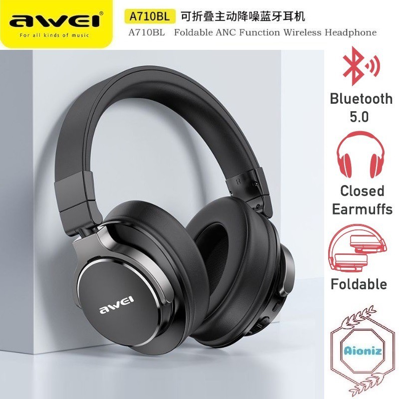 AWEI A710BL Wireless Headset ANC Active Noise Cancelling Charging