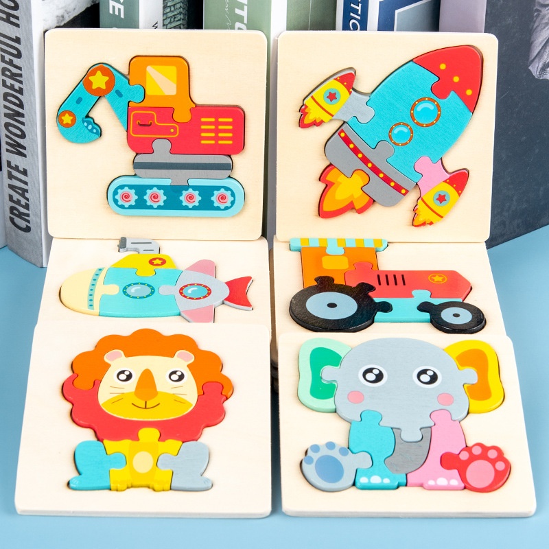 Baby Wooden Toys 3D Puzzle Montessori Toys Early Educational Toys for ...