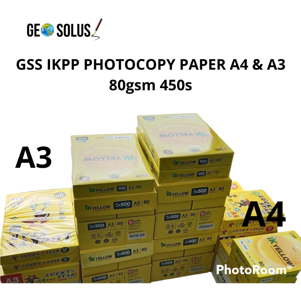 GSS IK PHOTOCOPY PAPER A3 80gm 500s (YELLOW PACK) | Shopee Malaysia
