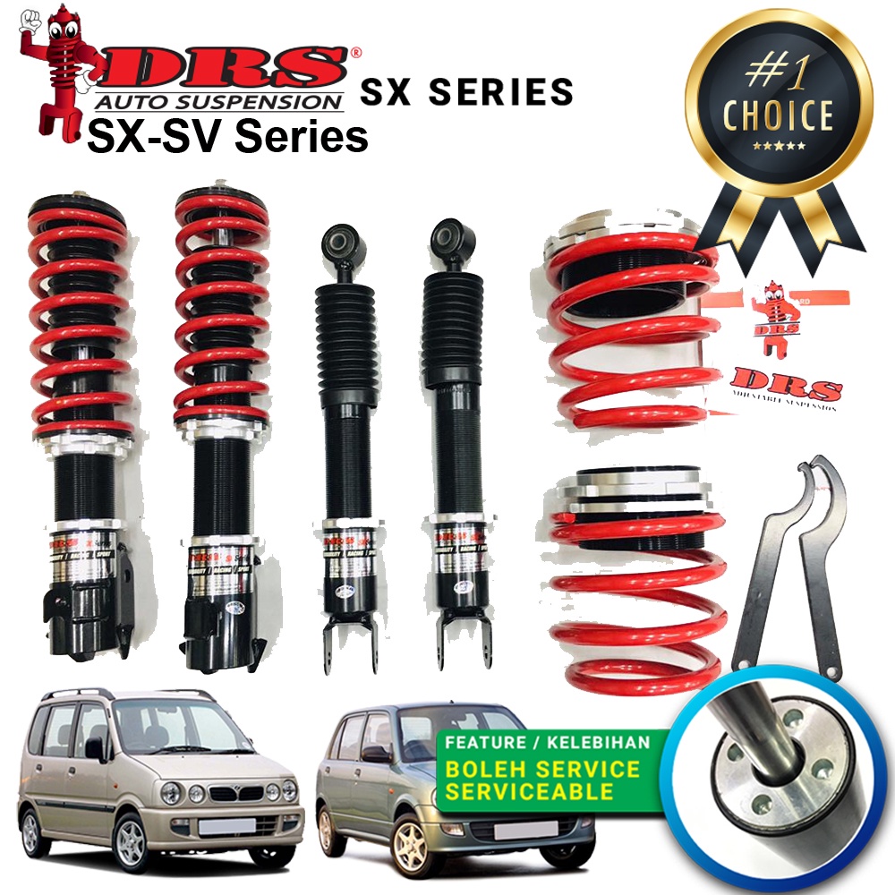 DRS ( Sv Series ) Adjustable Absorber / Suspension High Low Bodyshift Perodua Kelisa Kenari