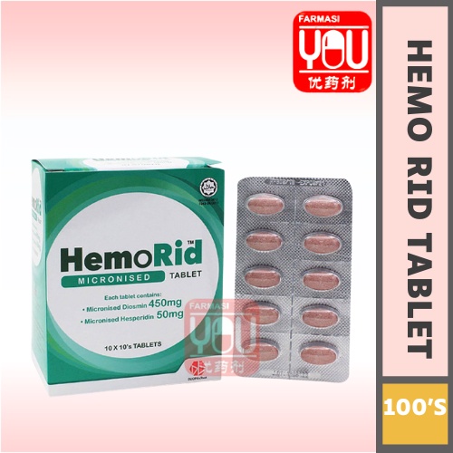 HEMO RID MICRONISED TABLET 1 BOX (100 TABLETS) Shopee Malaysia