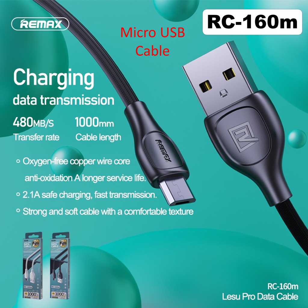 Remax Rc M Lesu Pro Micro Usb A M Charging Data Cable Shopee Malaysia