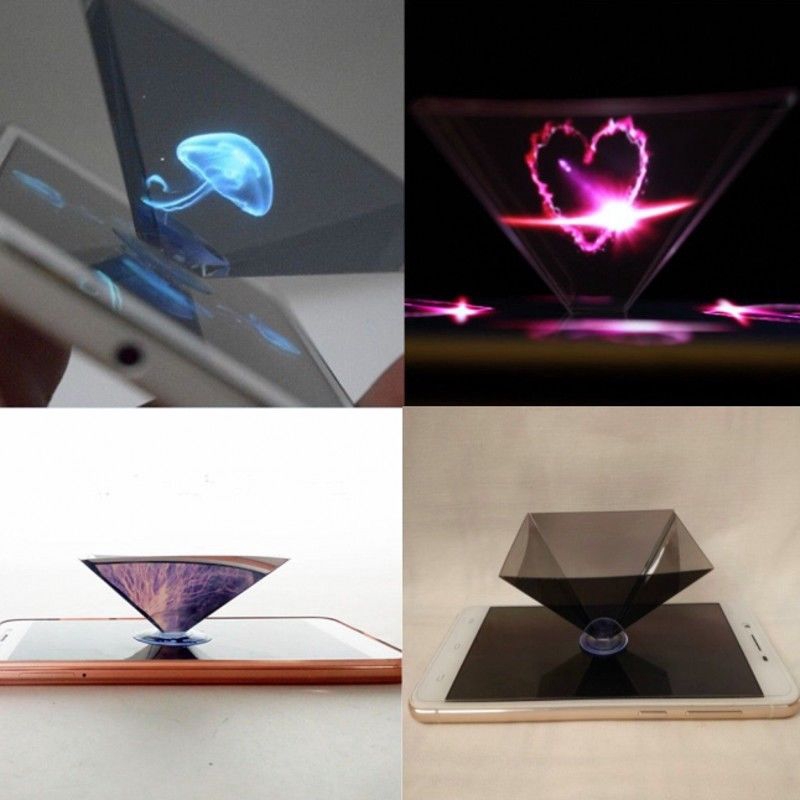 Smart Phone 3D Holographic Hologram Display Pyramid Projector Video ...