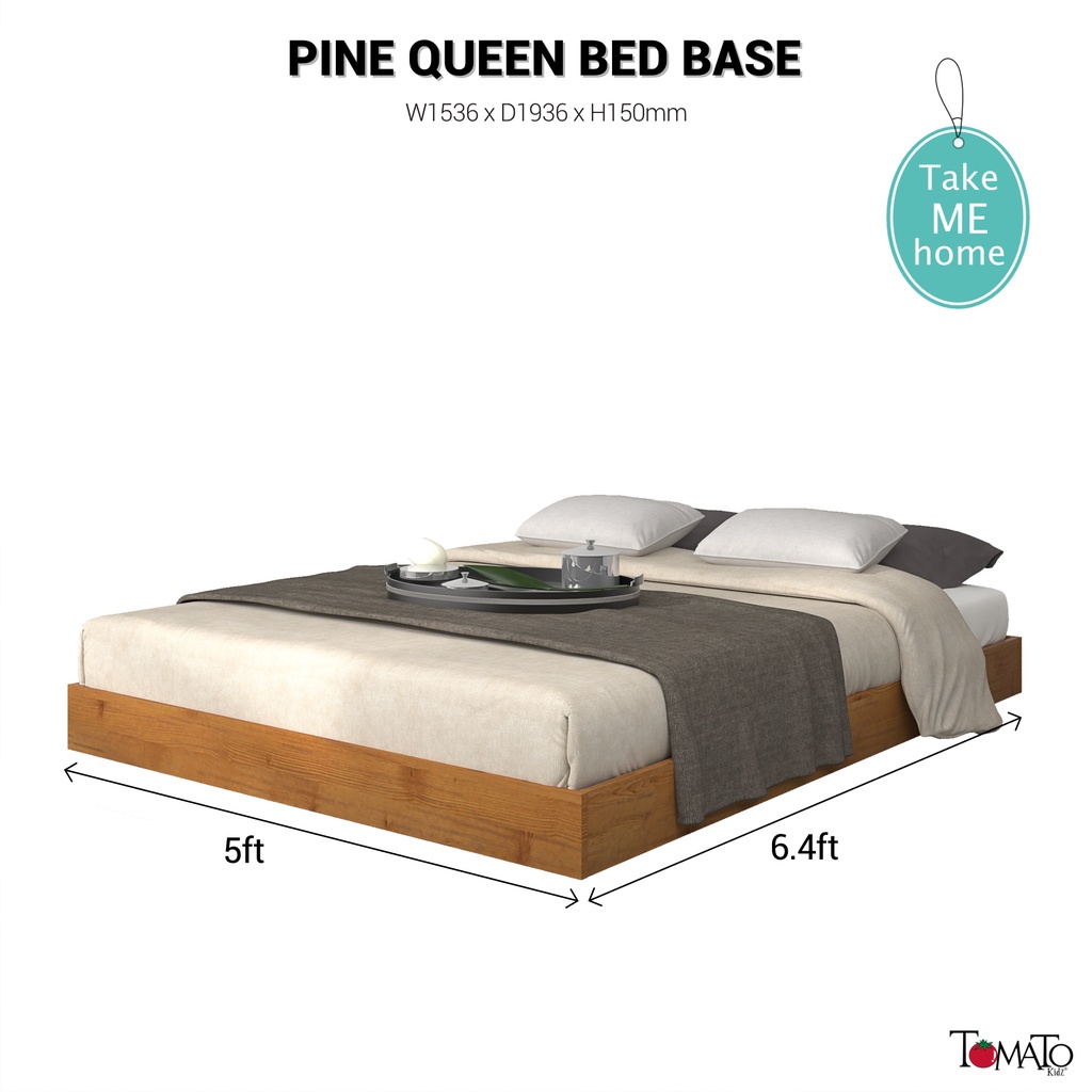 Queen Bed Base / Wood Bed Frame / Wood Divan Shopee Malaysia