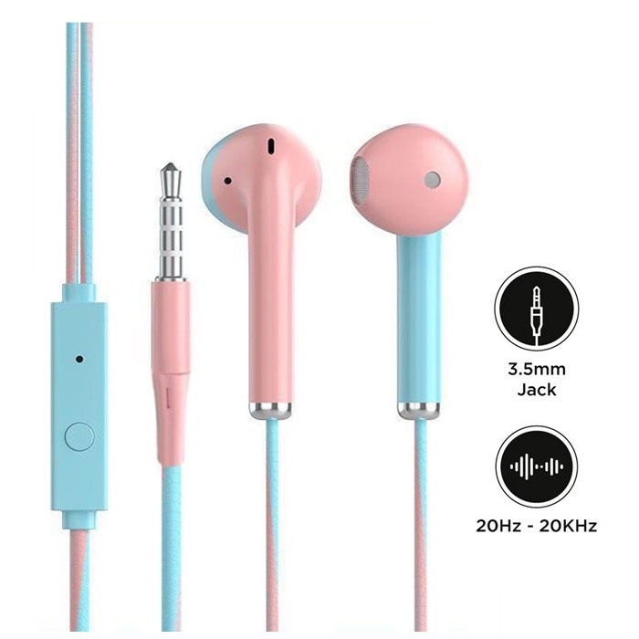 New Style Color Block Earphones In Ear Wired Earphones 3.5mm