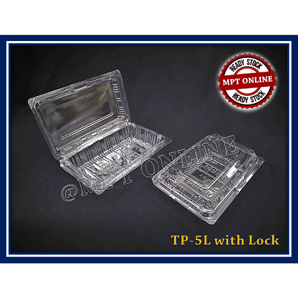 TP-5L Disposal Clear Container with Lock / Bekas Makanan / Bekas Kuih ...