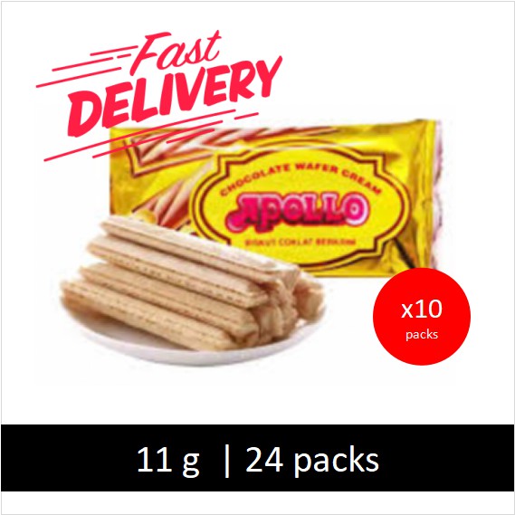 Apollo Chocolate Wafer 11g x 24 pack x 10 pack | Shopee Malaysia