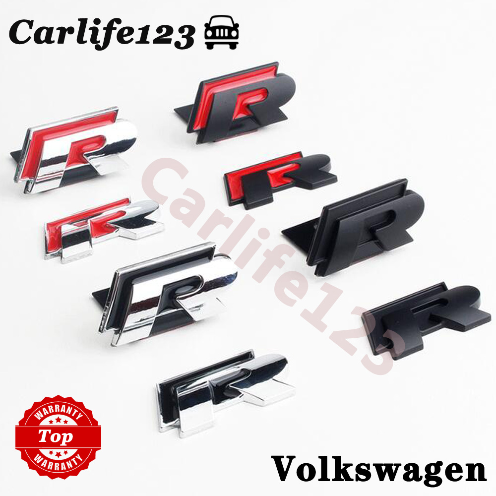 3D R Rline Logo Emblem Badge Car Front Bumper Grille Buckle Sticker For ...