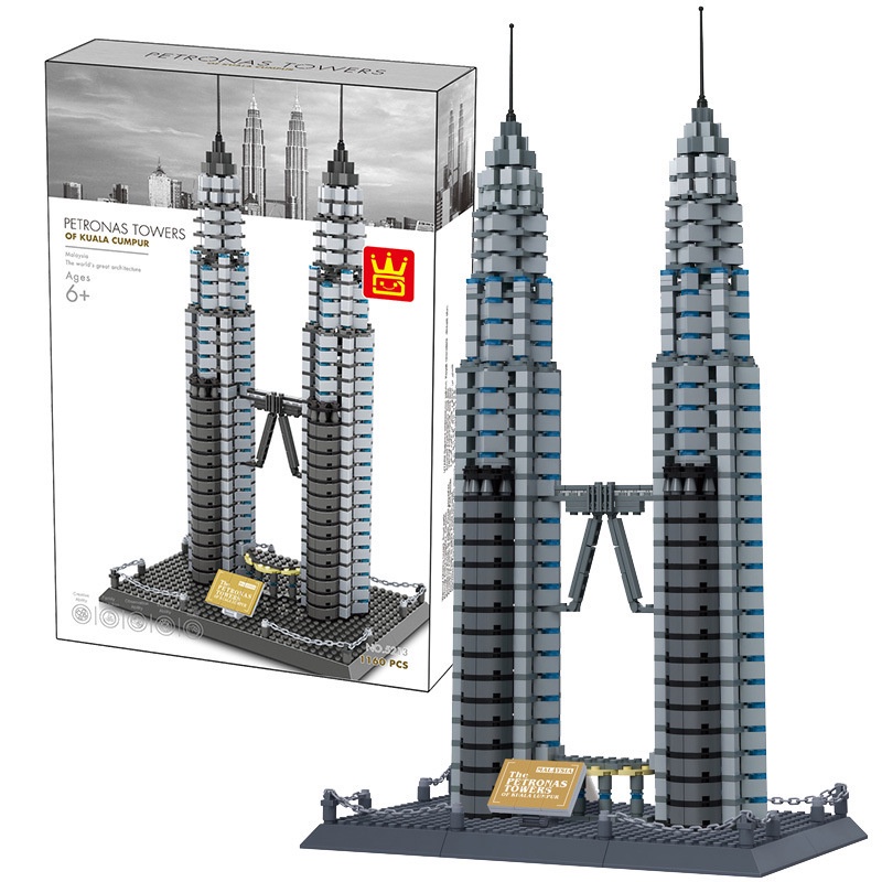 Building Block Toys Kuala Lumpur Petronas Twin Towers Assemble Blocks