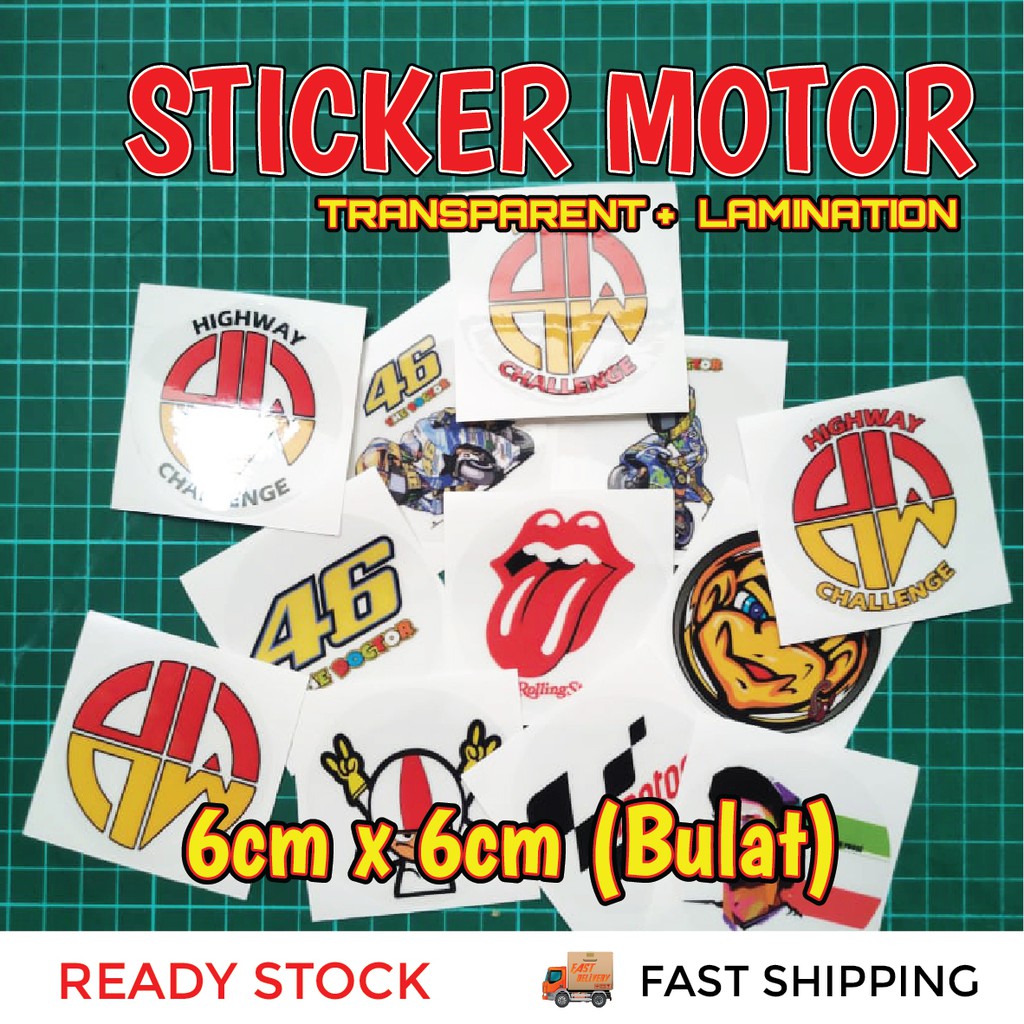 READY STOCK | STICKER MOTOR TRANSPARENT MURAH | HIGHWAY CHALLENGE ...