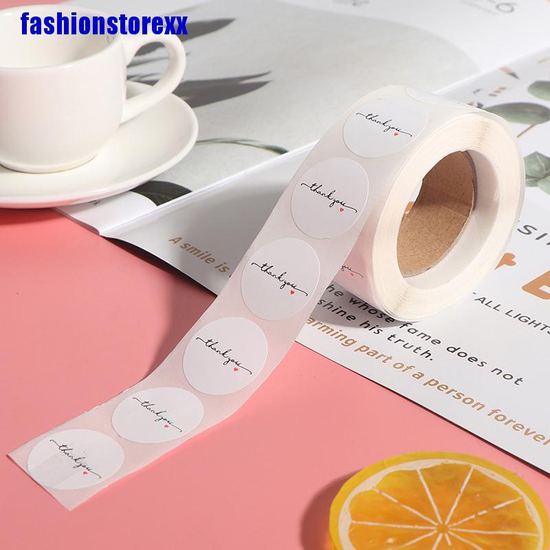 500pcs/roll Round White paper label sticker thank you sticker scrapbook ...