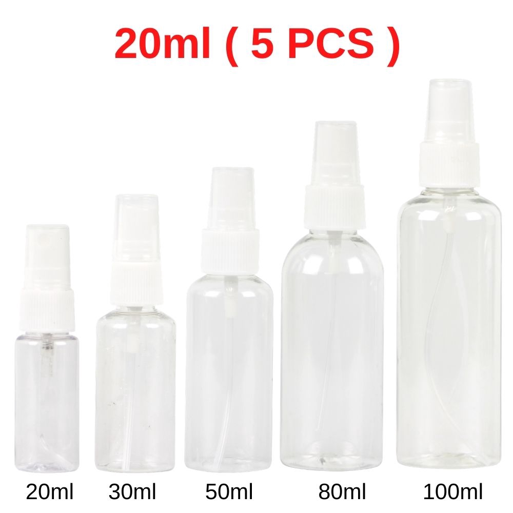 30ml Empty Spray Bottle Transparent Plastic Container Sanitizer ...