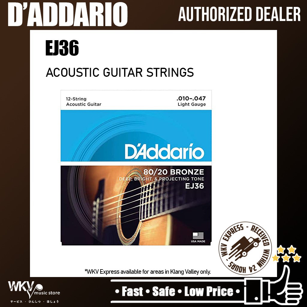 D Addario EJ36 80 20 Bronze Student Acoustic Strings 010 047