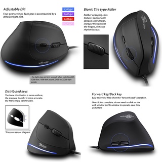 Zelotes Gaming Mouse Wireless Vertical Mice Ergonomic G Keys